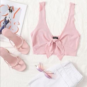 Knot Front crop top tank top